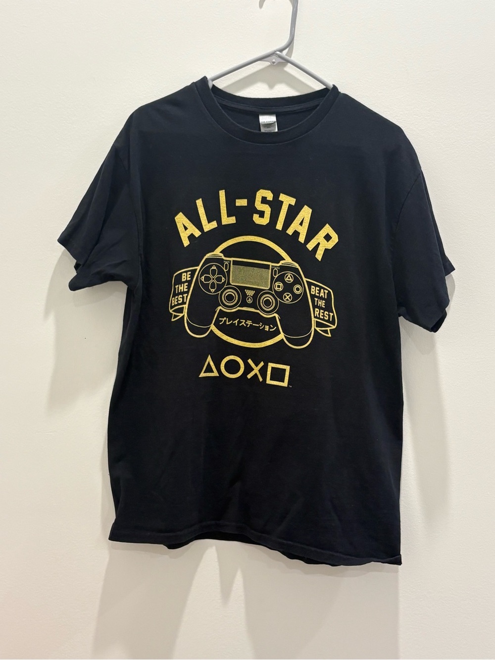 Black Tee with Gold Gamer Graphic